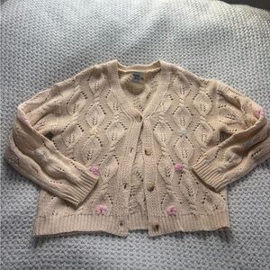 Princess Polly Cream Knit Cardigan with Pastel Accents